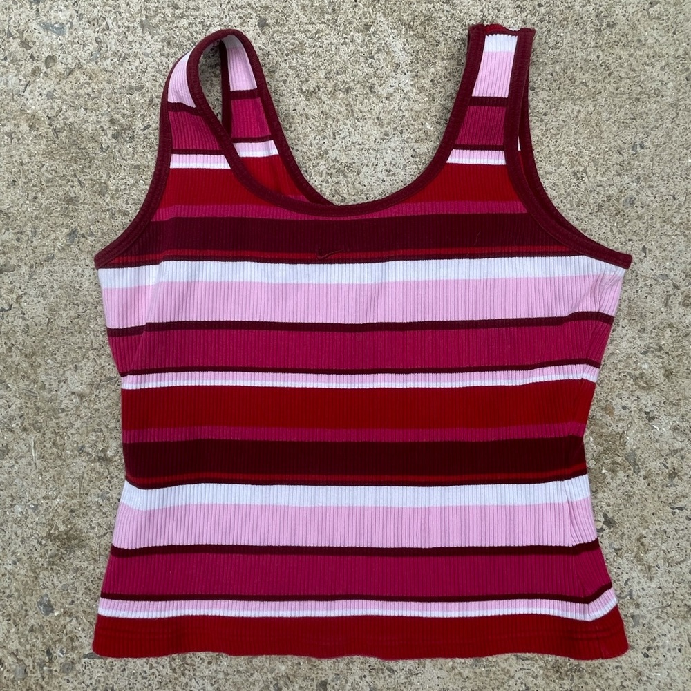 Vintage Nike Striped Ribbed Cropped Tank